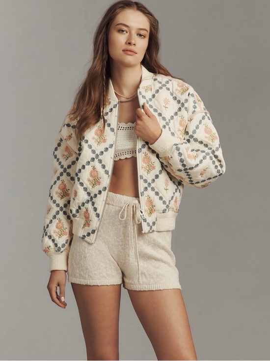 Blank NYC Quilted “Sought After” Embroidered Bomber Jacket - Picture 3 of 5